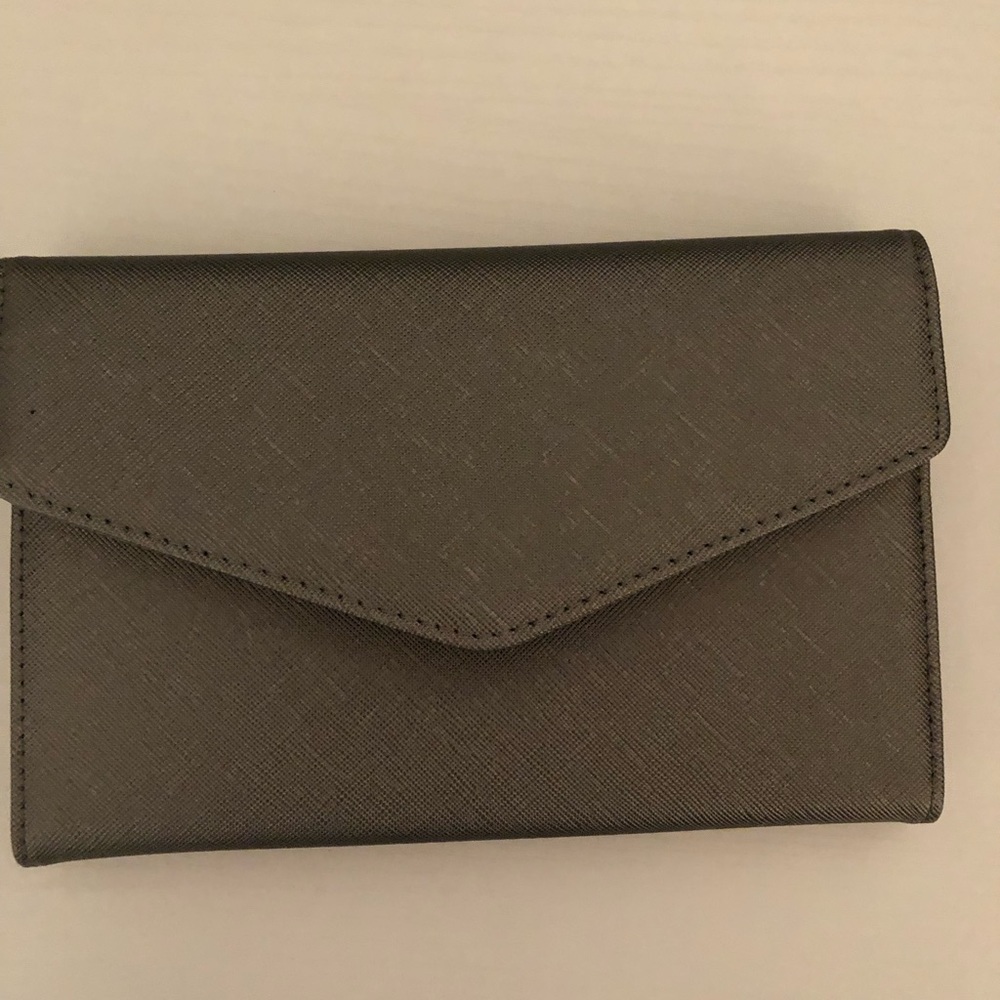 Gray clutch purse